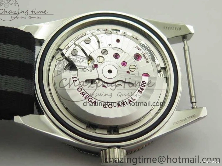 0228 Seamaster 300 Master Spectre SS MKS Best Edition Black Dial On Nylon Strap A SunProtective 8083